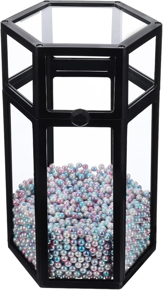 Luxshiny Acrylic Organizers Pencil Holder Makeup Brush Holder Vintage Brush Holder Makeup Brush Storage Box With Lid And Colorful Pearls Makeup Brush Holder Aesthetic