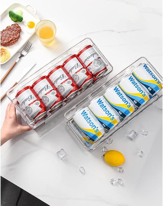 OnDisplay FIFO Gravity Auto-Feed Refrigerator Soda/Beer Can Organizer - Stores Up to 12 Cans in Fridge - BPA Free Food-Grade Storage Solution for Standard and Tall Cans