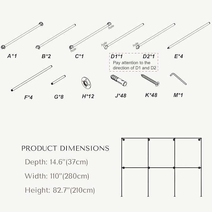 Black Industrial Pipe Clothing Rack 110" W Wall Mounted, Heavy Duty Iron Garment Rack 150 lbs per Rod, Open Closet Organizer for Bedroom Laundry Room Retail Display