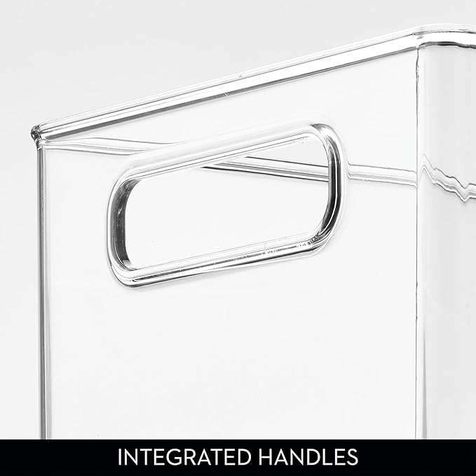 iDesign Stackable Fridge Bin - Kitchen Storage Bin for Pantry, Cabinets, or Fridge, Set of 2, Clear