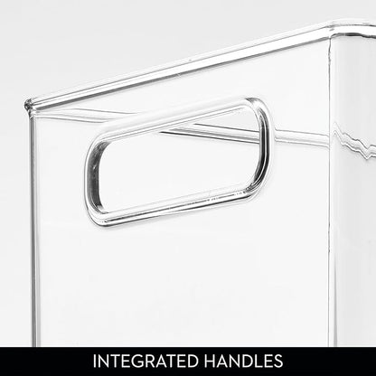iDesign Stackable Fridge Bin - Kitchen Storage Bin for Pantry, Cabinets, or Fridge, Set of 2, Clear