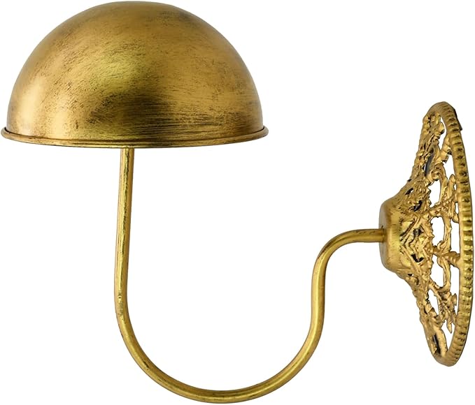 Owlgift Vintage Wall Mount Hat & Coat Rack – Rustic Gold Decorative Iron Holder for Hats, Scarves, Helmets & Wigs – Retro Entryway Wall Organizer for Home, Store, Restaurant or Hotel Use