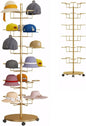 6 Tier Baseball Hat Organizer, Standing Hat Rack Stand, Cowboy Hat with 30 Hooks, Floor Hat Display for Home Store Vendors(Gold,6 Tier)