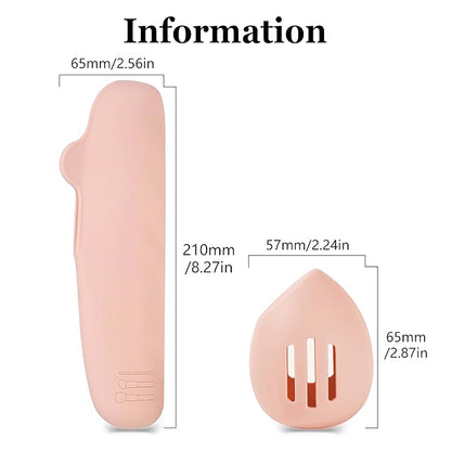 Bpluma Silicone Makeup Brush and Beauty Blender Holder, Half open Snap Design, Washable Powder Puff Case For Travel Business