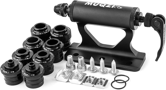 Bike Fork Mount, Upgraded Quick Release Thru Axle Bicycle Fork Rack Block with 4 Adapters for Car Trucks Vans SUV Transport and Storage, Black