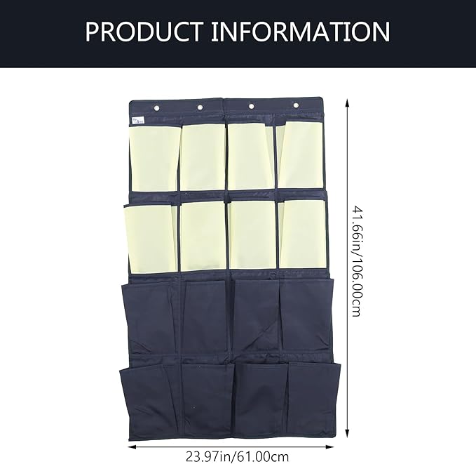 SOLUSTRE -the-door Shoe Organizer Bag 16 Pockets Hanging Oxford Cloth Shoe Holder Closet Storage Wall Mount for Home