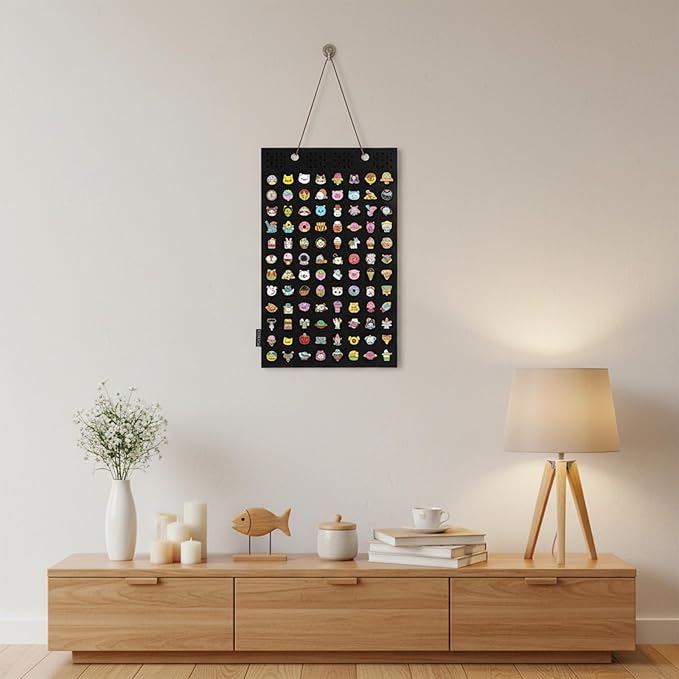 Pin Display - 96 Slots Felt Hanging Brooch Pin Organizer - Enamel Collection Brooch Pins Organizer