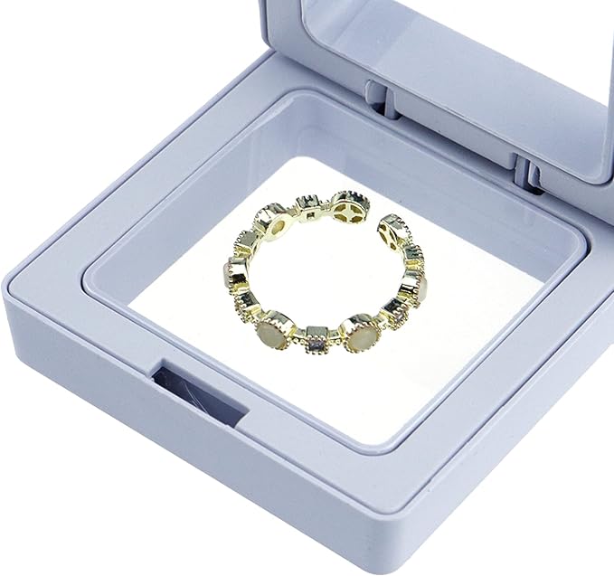 Coshar 20PCS 3D Floating Frame Coin Display Case, Clear PE Jewelry Storage Box, 3D Floating Storage Frame Holder for Jewelry Rings Challenge Coins Medallions Collectibles, White, 2" x 2" x 0.8"