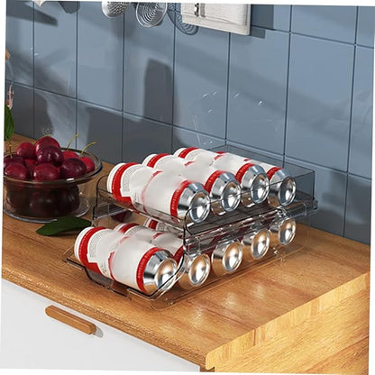 Garneck Automatic Rolling Beverage Can Dispenser Fridge Soda Rack Easy Access Drink Organizer