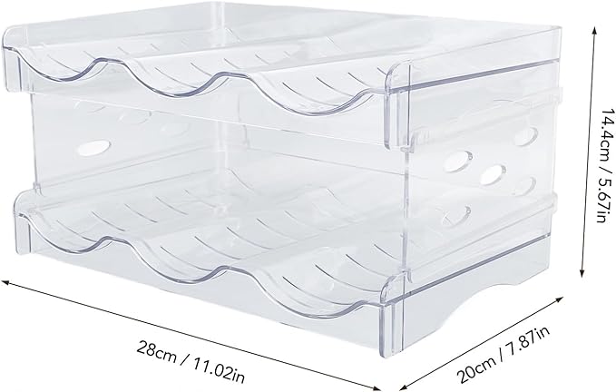 Pilipane Stackable Water Bottle Organizer Double Layer Transparent Plastic Desktop Cup Storage Rack for Kitchen Cabinet Space Saving Durable Stylish Functional (3 Bottles Per Shelf)
