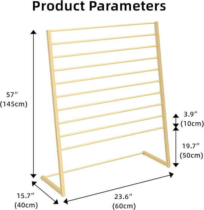 Multi Purpose Silk Scarf Display Stand, Large Capacity Hijab Rack, Floor Standing Pants Storage Organizer, Space Saving, for Home/Cloakroom/Retail Stores,White,60x40x145cm