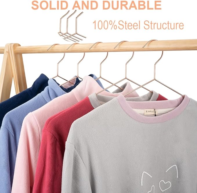 16.5" Rose Gold Copper Clothes Hangers - 30 Pack,Heavy Duty Strong Metal Hanger for Storage Display Sling Organization of Coat Shirts Dresses Jacket Elegant Standard Suit Accessory