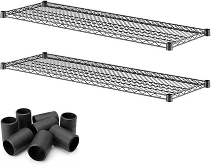 2 Pack Black Additional Wire Shelf for 18" x 54" Shelving Units, Replacement Shelves for Wire Rack