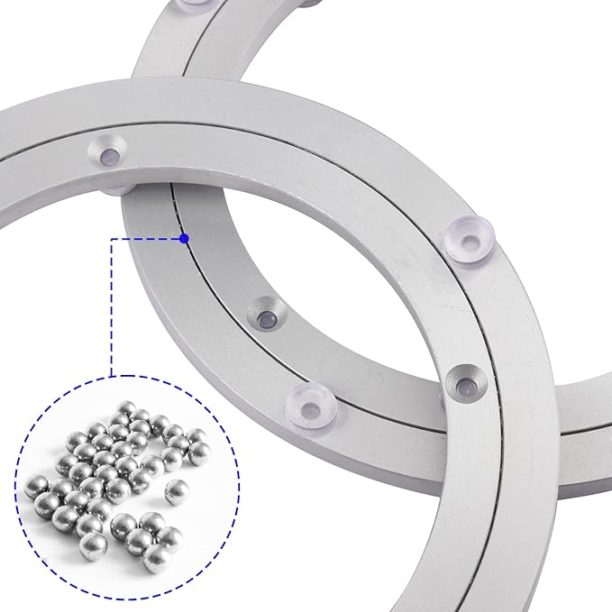 2 Pack 10 Inch Aluminium Alloy Turntable Bearing, Heavy Duty Swivel Turntables Lazy Susan for Round Dining Table, 10" Smooth Swivel Turntable for Lazy Susan Dining Table
