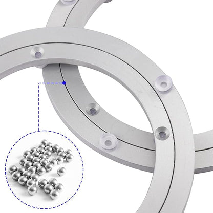 2 Pack 10 Inch Aluminium Alloy Turntable Bearing, Heavy Duty Swivel Turntables Lazy Susan for Round Dining Table, 10" Smooth Swivel Turntable for Lazy Susan Dining Table
