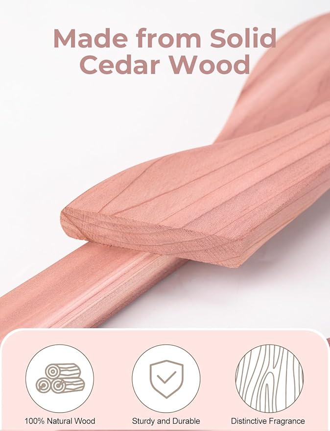 StorageWorks Cedar Wood Clothes Hanger 10 Pack, Wooden Coat Hangers for Shirts, Jackets, Pants, Suits, Sweaters