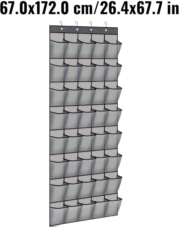 Over the Door Shoe Organizer for Bedroom Door with Multiple Pockets - Hanging Shoe Storage Bag Caddy
