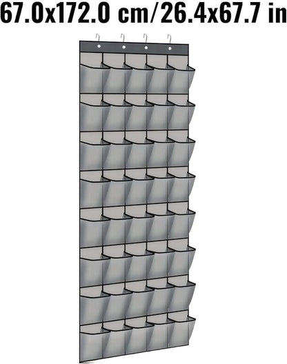 Over the Door Shoe Organizer for Bedroom Door with Multiple Pockets - Hanging Shoe Storage Bag Caddy
