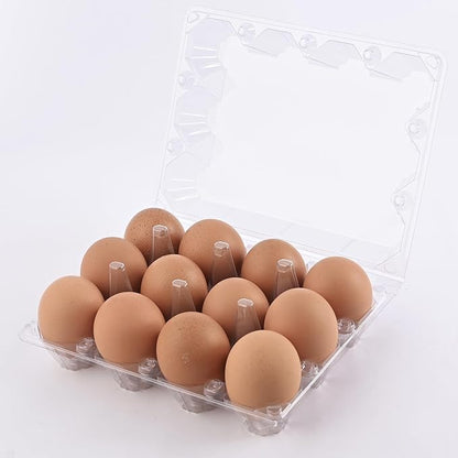 100 pc clear plastic Egg Cartons Cheap Bulk, 12 grid Reusable Eggs Carton Bulk, clear Large egg cartons,It Can Hold 2.3 oz of eggs Perfect for Family, Farm, Markets.(3x4 egg cartons)
