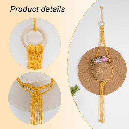 Macrame Hat Hangers for Wall Cowboy Hat Rack for Cowboy Hat Holder for Wall Hat Organizer for Bobo Room Decor Western Gifts for Women