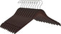 Quality Semi Curved Wooden Suit Hangers, 10-Pack Smooth Finish Solid Wood Coat Hanger with Swivel Hook, Jacket, Pant, Dress Clothes Hangers (Mahogany, 10)