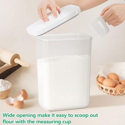 TBMAXS 6 Qt Food Storage Container with Pop-up Lid -Airtight Crystal-Clear Plastic Flour Container, Tall and Slim Storage Bin Fit for Kitchen Pantry Organization