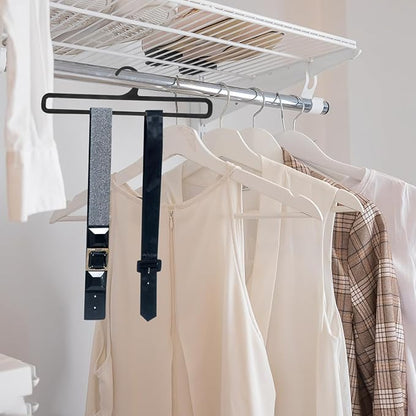Healifty Multifunctional Scarf Hanger 20-Pack Plastic Organizer for Closet Storage Tie Belt Holder Lightweight Compact 11.02X3.14X0.19 Inch