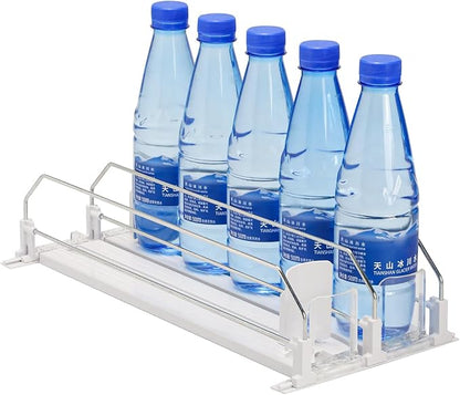 Upgraded Drink Organizer for Fridge，Soda Can Dispenser for Refrigerator，Automatic Self-Pushing Drink Pusher，Space-Saving Fridge Storage，Holds up to 10-15 Cans, 2 Row