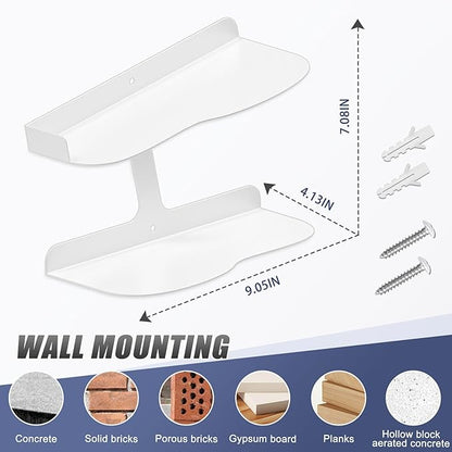 2 Pcs Floating Shoe Display Shelves for Wall Mount,H-Type Sturdy Levitating Shoe Wall Shelf,Sneaker Holders Rack for Shoes Collectors Advertising Exhibition Shoe Store Show Shoe Shelf for Wall White