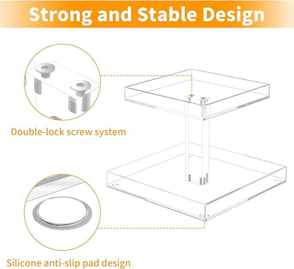 NIUBEE 2-Tier Acrylic Bathroom Cosmetic Storage Organizer for Dresser and Countertop - Standing Perfume Tray for Bedroom Decor