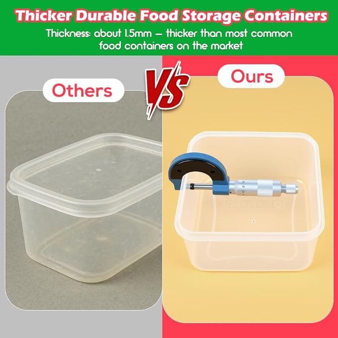 62PCS Thicker Food Storage Containers with Lids Airtight Leakproof, BPA Free Plastic Kitchen Food Storage Containers, Stackable Reusable Meal Prep Food Containers with Lids, Freezer Microwave Safe