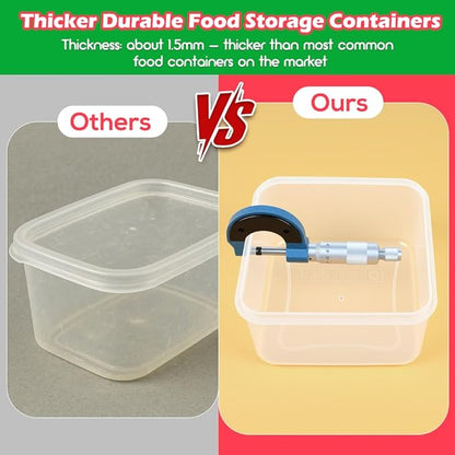 62PCS Thicker Food Storage Containers with Lids Airtight Leakproof, BPA Free Plastic Kitchen Food Storage Containers, Stackable Reusable Meal Prep Food Containers with Lids, Freezer Microwave Safe