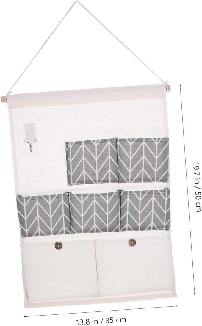 Vaguelly Closet Wall Organizer Wall Storage Pocket Hooks Bar Included Multi-pocket Design