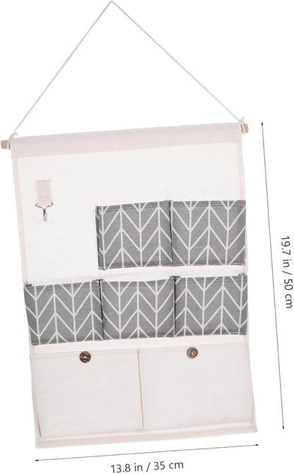 Vaguelly Closet Wall Organizer Wall Storage Pocket Hooks Bar Included Multi-pocket Design