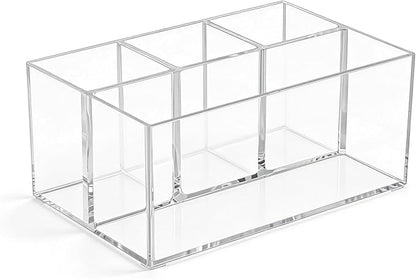 Vowcarol Clear Makeup Brush Holder Organizer, 4-Slots Vanity Makeup Organizer for Palettes and Brushes