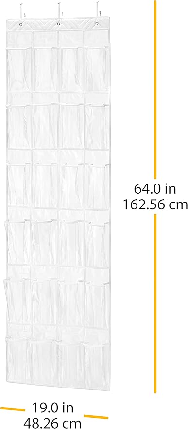 Whitmor 24 Pocket OTD Shoe Organizer Clear
