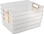 Bringer Clear Plastic Storage Bin, 4-Pack Multi-use Prganizer Bins