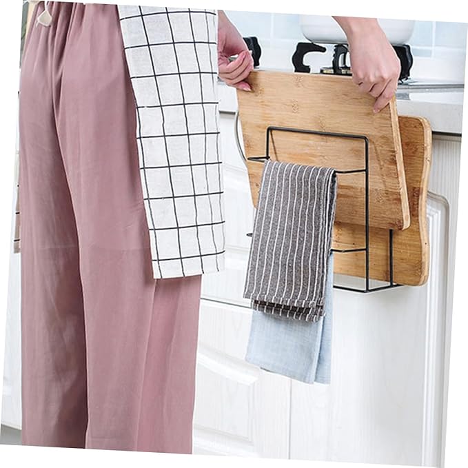 2pcs Cabinet Door Organizer Kitchen Towel Hanger Cabinet Storage Rack Organizers Efficient Kitchen Helper