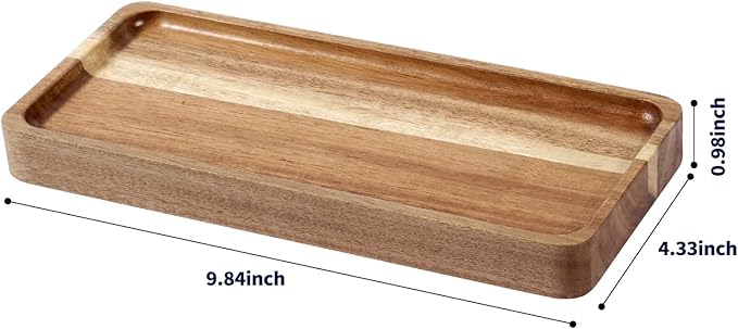 Vanity Tray, Bathroom Tray, Soap Dispenser Tray for Bathroom, Kitchen and Home Decor(Acacia-Medium)