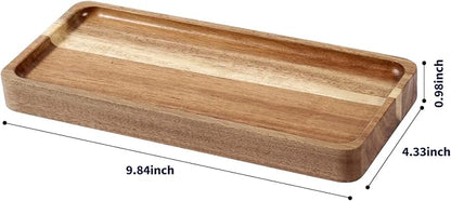 Vanity Tray, Bathroom Tray, Soap Dispenser Tray for Bathroom, Kitchen and Home Decor(Acacia-Medium)