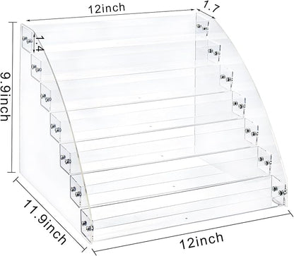 SOUJOY 7 Tier Sunglass Organizer Stand, Acrylic Sunglass Holder, Clear Nail Polish Display Stand, Eyewear Countertop Storage Tray for Highlighting Glasses, Makeup, Essential Oil