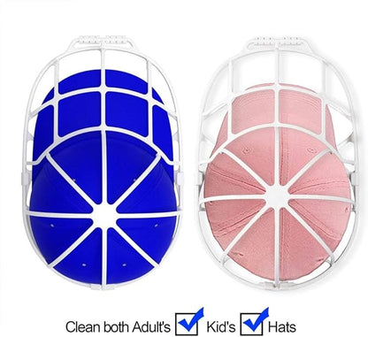 Hat Washer Cage for Washing Machine – Baseball Cap Cleaner Rack for Washer & Dishwasher, Structured Cap Shaper & Protector for Hats – 4 Packs (No Assembly)