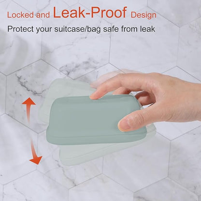 Quatish 2 Pack Travel Soap Container, Portable Soap Holder with Lid, Travel Bar Soap Holder, Soap Case for Camping Gym Travel, Soap Box for Bathroom, Greygreen