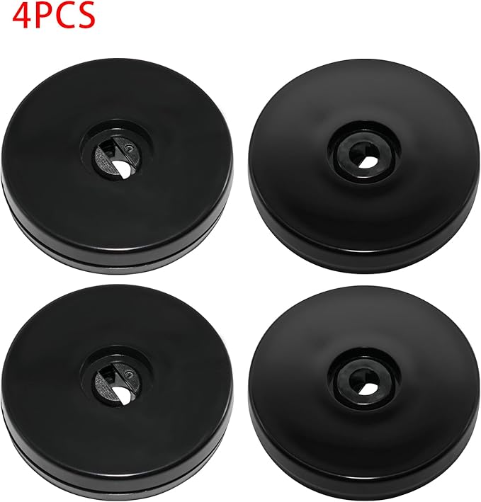 4 Pcs Black 2.5 inch Acrylic Lazy Susan Rotating Turntable Organizer Bearings - Round Swivel Plate for Spice Rack, Table, Cake, Kitchen Pantry