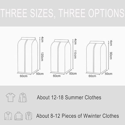 Garment Clothes Cover Storage Bag, 35" Hanging Garment Bags for Closet Storage Large Clear Window Hanging Clothes Storage Garment Rack Cover Coat Protector for Suit Coats Closet Storage