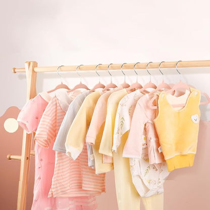 Stormix Baby Clothes Hangers 30 Pack, Kids Velvet Hangers Non-Slip, Clothes Hangers with Shoulder Notches for Toddler Children Pink