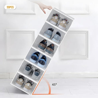 for 20pcs Sneaker Display Case Organizer Stackable Shoe Storage Box Set Stackable