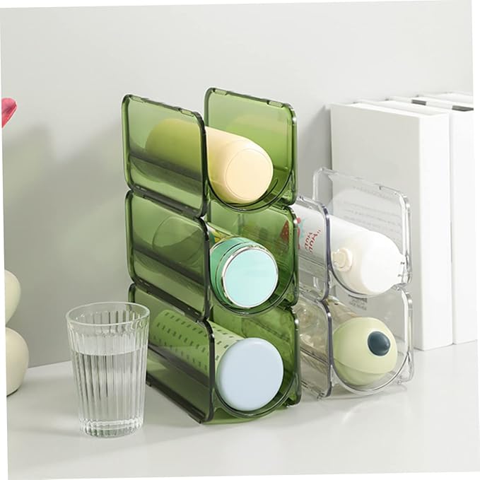 Zerodeko 8pcs Stackable Water Bottle Organizer Multi Transparent Cup Rack for Kitchen Fridge Pantry for Efficient Storage and Easy Access