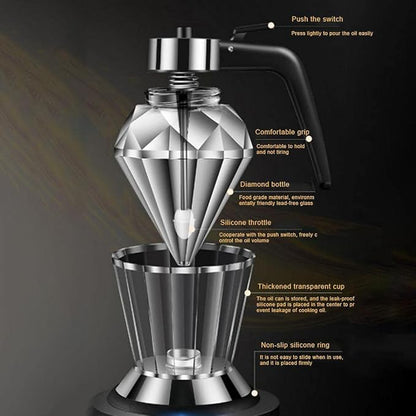 Glass Honey Dispenser - BPAFree Kitchen Tool with 200ML Capacity, Gravity Feeding System, Multifunctional Syrup Dispenser for Honey, Oil, and Seasoning (#1) (#1)