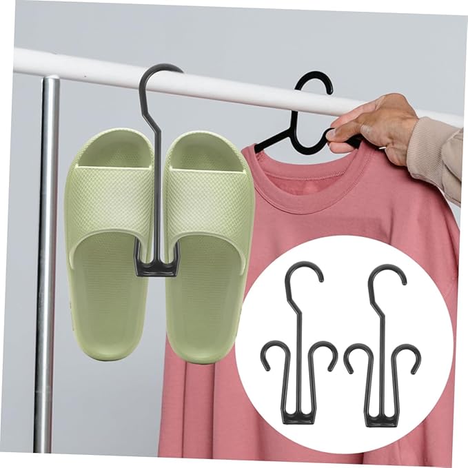 Luxshiny 25pcs Shoe Organizer Hanging Shoe Rack Storage Expandable Rack Portable Stackable Shelves Hanger Clips Closet Organizer